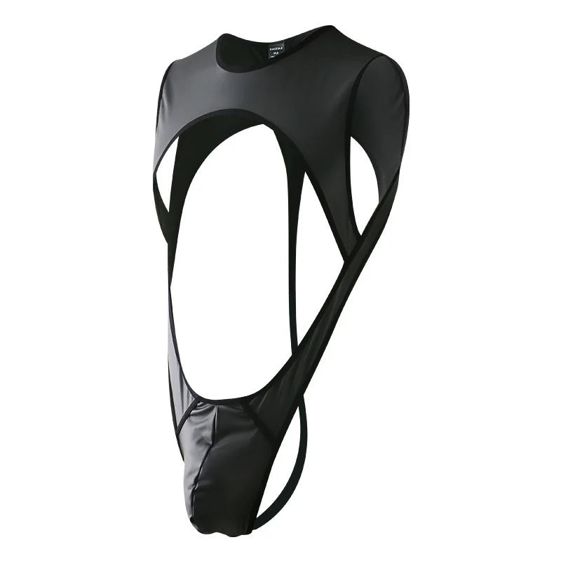 matte black chestplate harness leotard detail with smooth sculpt lines and fetish armor aesthetic – pridevoyageshop.com – gay men’s harness, lingerie and fetish wear