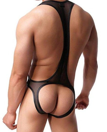 sex gay man in Gay Singlet and Bodysuit | Mesh Low Cut Jockstrap Singlet - Men's Singlets, Bodysuits, Rompers & Jumpsuits - pridevoyageshop.com