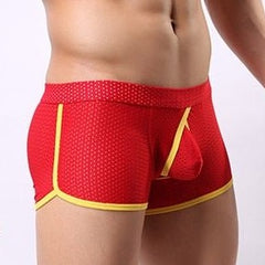 red Men's Mesh Cage Boxer Briefs - pridevoyageshop.com - gay men’s underwear and swimwear