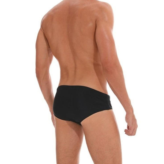 a sexy gay man in black Men's Classic Midnight Black Swim Briefs - pridevoyageshop.com - gay men’s underwear and swimwear