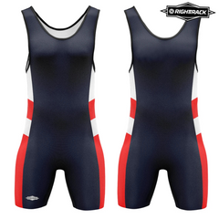 navy and red Men's Dominant Wrestling Singlet from Pridevoyageshop