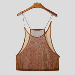 orange Dark Garden Sheer Harness Cami – pridevoyageshop.com – gay men’s harness, lingerie and fetish wear