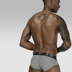 a hot gay man in gray ORLVS Gay Men's Basic Briefs - pridevoyageshop.com - gay men’s underwear and swimwear