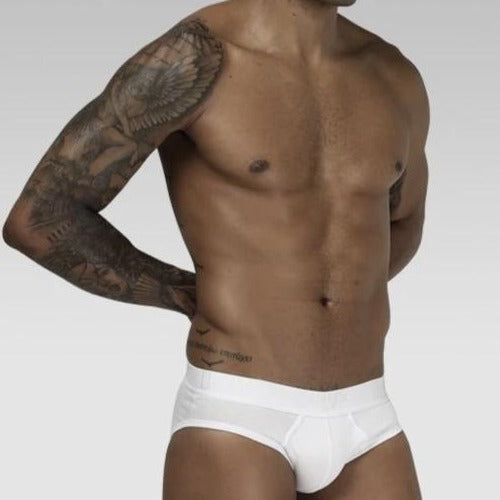 a hot gay man in white gray ORLVS Gay Men's Basic Briefs - pridevoyageshop.com - gay men’s underwear and swimwear