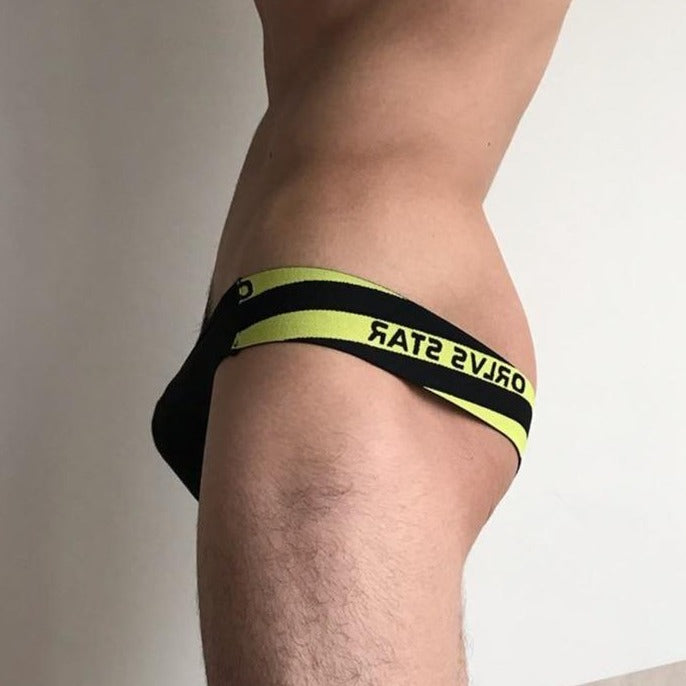 hot gay man in yellow ORLVS Jock Thong | Gay Men Underwear- pridevoyageshop.com - gay men’s underwear and swimwear