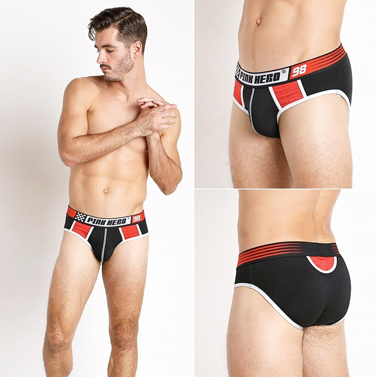 a hot gay man in Men's 98' Mesh Brief 5-Pack - pridevoyageshop.com - gay men’s underwear and swimwear