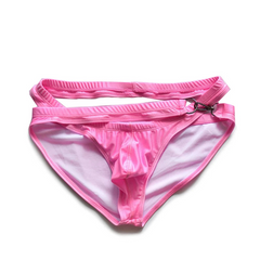 pink DM Mens Hook & Dive Double-Strap Swim Brief - pridevoyageshop.com - gay men’s thongs, boxers, briefs and jockstraps