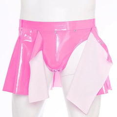 pink Men’s Snap & Strut PVC Kink Skirt BriefMen’s Snap & Strut PVC Kink Skirt Brief - pridevoyageshop.com - gay men’s thongs, boxers, briefs and jockstraps