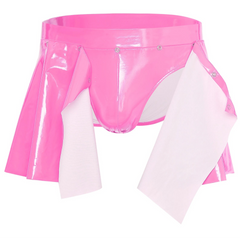 pink Men’s Snap & Strut PVC Kink Skirt BriefMen’s Snap & Strut PVC Kink Skirt Brief - pridevoyageshop.com - gay men’s thongs, boxers, briefs and jockstraps