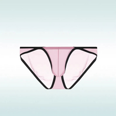 pink Men’s Two-Tone Cutout See Through Bikini Briefs - pridevoyageshop.com - gay men’s thongs, boxers, briefs and jockstraps