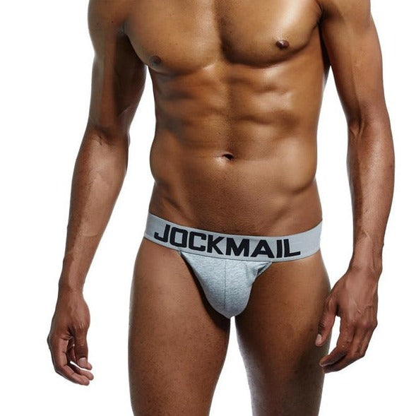 hot gay man in gray Jockmail Classic Jockstrap: Best Jockstrap & Male Jockstraps- pridevoyageshop.com - gay men’s underwear and swimwear