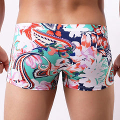 hot gay man in light Sicilian Floral Print Tight Boxers | Gay Underwear- pridevoyageshop.com - gay men’s underwear and swimwear