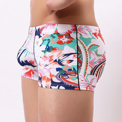 hot gay man in light Sicilian Floral Print Tight Boxers | Gay Underwear- pridevoyageshop.com - gay men’s underwear and swimwear