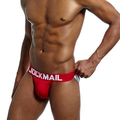 hot gay man in red Jockmail Classic Jockstrap: Best Jockstrap & Male Jockstraps- pridevoyageshop.com - gay men’s underwear and swimwear