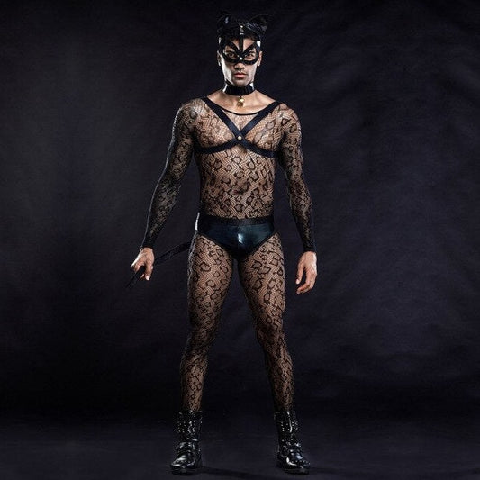 a hot gay man in Erotic Mesh Cat Gay Costume | Gay Party Outfits & Club Wear - pridevoyageshop.com - gay costumes, men role play outfits, gay party costumes and gay rave outfits