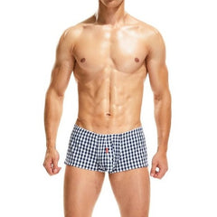 hot gay man in black SEOBEAN Men's Basic Tight Chequered Boxer | Gay Underwear- pridevoyageshop.com - gay men’s underwear and swimwear