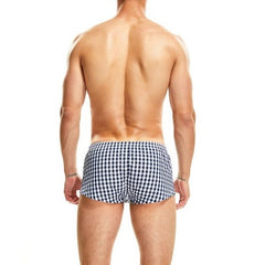 hot gay man in black SEOBEAN Men's Basic Tight Chequered Boxer | Gay Underwear- pridevoyageshop.com - gay men’s underwear and swimwear