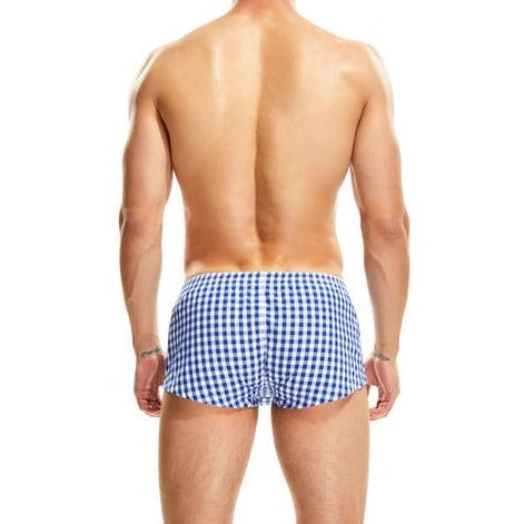 hot gay man in blue SEOBEAN Men's Basic Tight Chequered Boxer | Gay Underwear- pridevoyageshop.com - gay men’s underwear and swimwear