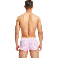 hot gay man in pink SEOBEAN Men's Basic Tight Chequered Boxer | Gay Underwear- pridevoyageshop.com - gay men’s underwear and swimwear