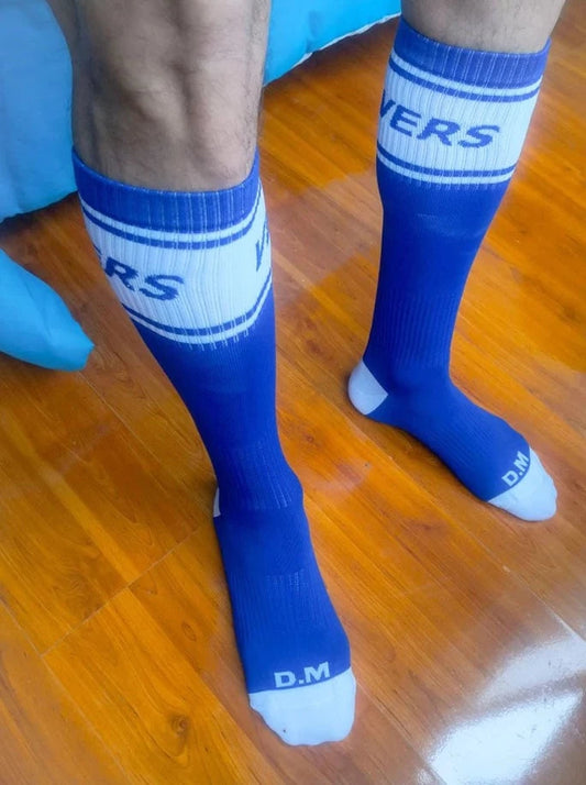 Blue Vers Crew Socks: Best Choice for Gay White Socks- pridevoyageshop.com - gay men’s harness, lingerie and fetish wear