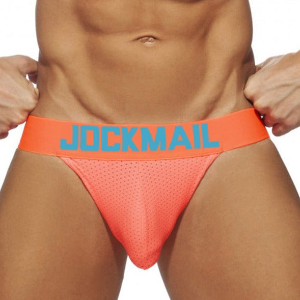 hot gay man in orange Jockmail Men's Neon Party Jockstrap- pridevoyageshop.com - gay men’s underwear and swimwear