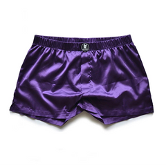 purple DM Dirty Night Silk Boxers - pridevoyageshop.com - gay men’s thongs, boxers, briefs and jockstraps