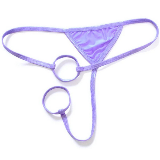 purple Men’s Double Trouble Cock-Ring Thong - pridevoyageshop.com - gay men’s thongs, boxers, briefs and jockstraps