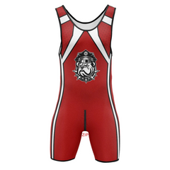 red Bulldog Puppy Play Wrestling Singlet with Zipper – Alpha Edition from Pridevoyageshop