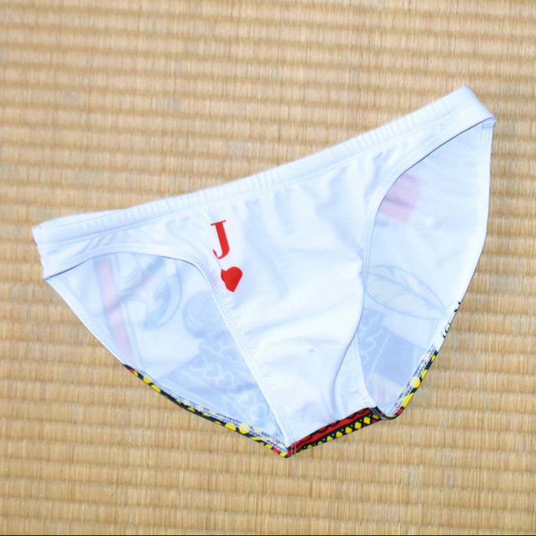 red J Men’s Strip Poker Swim Briefs - pridevoyageshop.com - gay men’s sexy swim briefs, trunks, board shorts, and bikinis