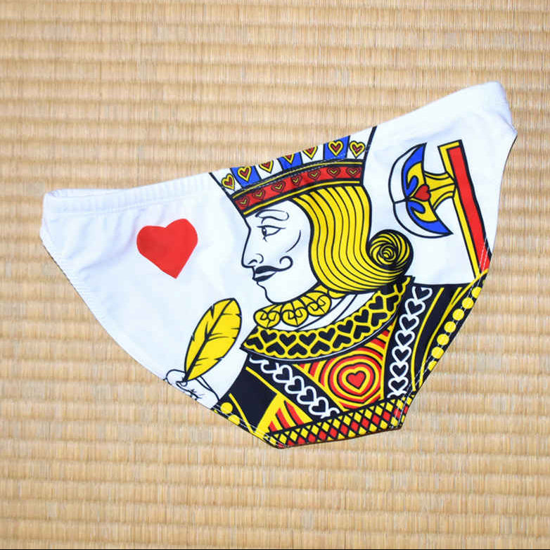 red J Men’s Strip Poker Swim Briefs - pridevoyageshop.com - gay men’s sexy swim briefs, trunks, board shorts, and bikinis