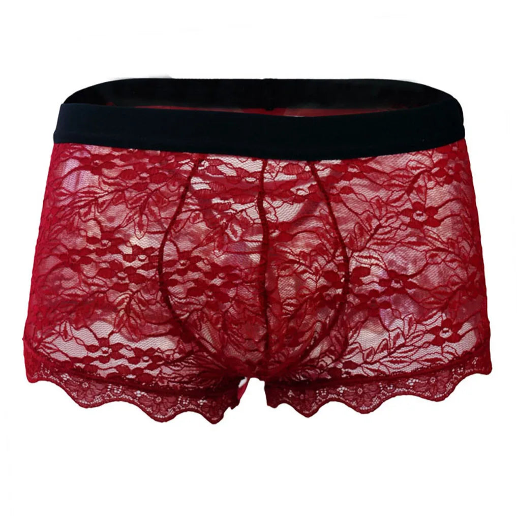 red Men’s Backdoor Boudoir Lace-Up Boxers - pridevoyageshop.com - gay men’s thongs, boxers, briefs and jockstraps