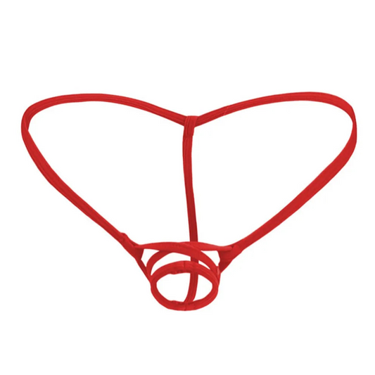 red Men’s Bondage Cock Ring Thong - pridevoyageshop.com - gay men’s thongs, boxers, briefs and jockstraps