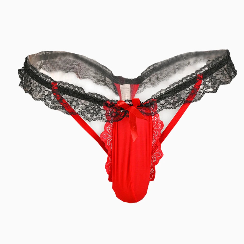 red Men's Sissy Petal Pouch Thong - pridevoyageshop.com - gay men’s thongs, boxers, briefs and jockstraps