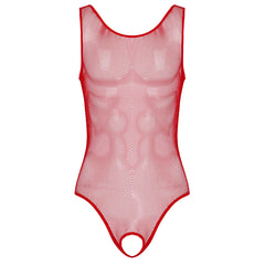 red Nightport Mesh Bodysuit - pridevoyageshop.com - gay men’s harness, lingerie and fetish wear