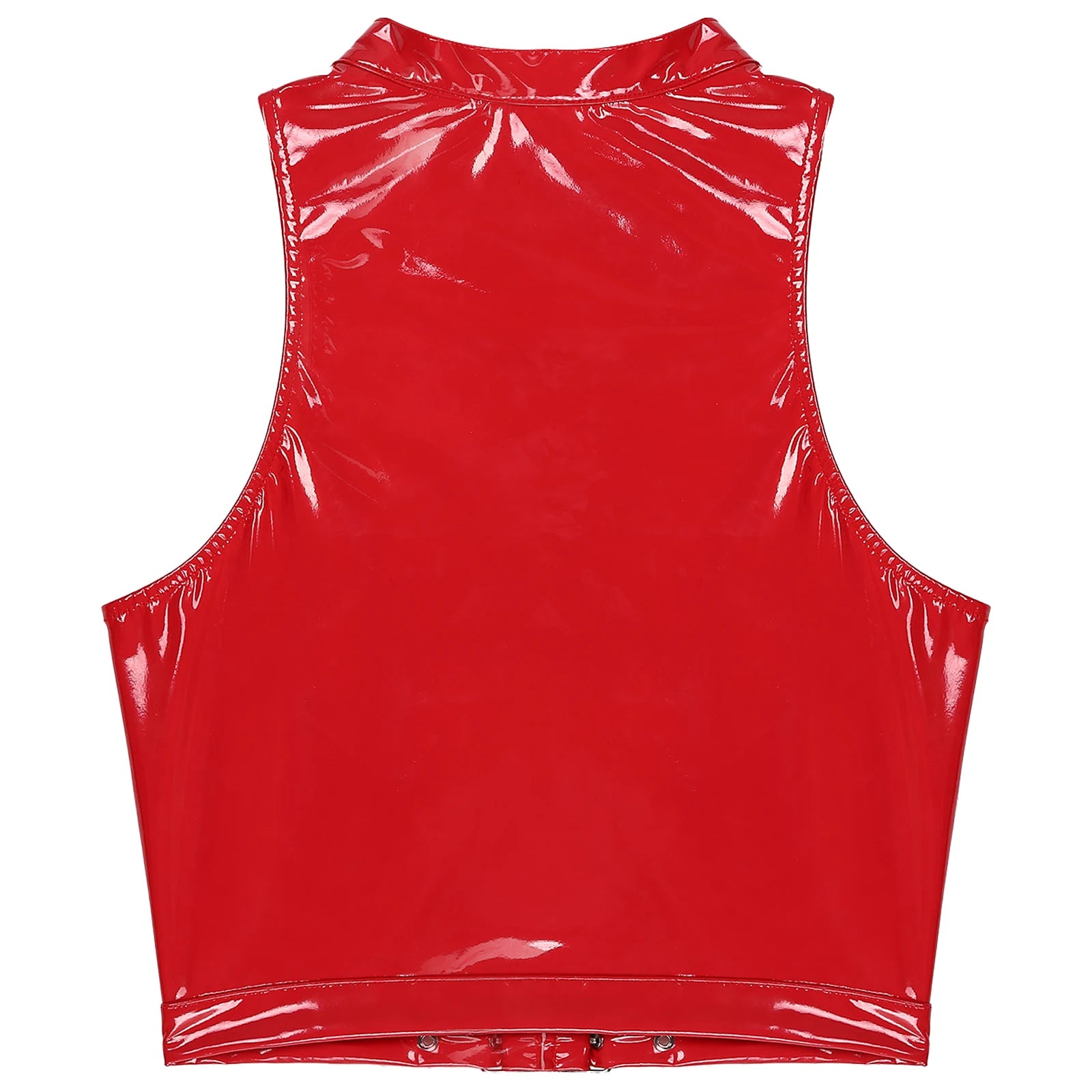 red Pageant Patent PVC Crop – pridevoyageshopcom – gay mens clubwear mesh tanks crop tops fashion tops partywear activewear