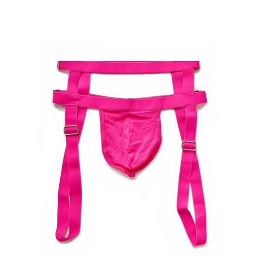 rose red DM Men’s Bondage Stripper Thong - pridevoyageshop.com - gay men’s thongs, boxers, briefs and jockstraps