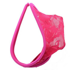 rose red Men’s Cheeky Lace C-String - pridevoyageshop.com - gay men’s thongs, boxers, briefs and jockstraps