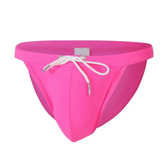 rose red Men’s Show Pony Drawstring Swim Briefs - pridevoyageshop.com - gay men’s sexy swim briefs, trunks, board shorts, and bikinis