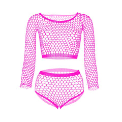 rose red tectonic hex net lingerie set geometric mesh flat lay – pridevoyageshop.com – gay men’s harness, lingerie and fetish wear