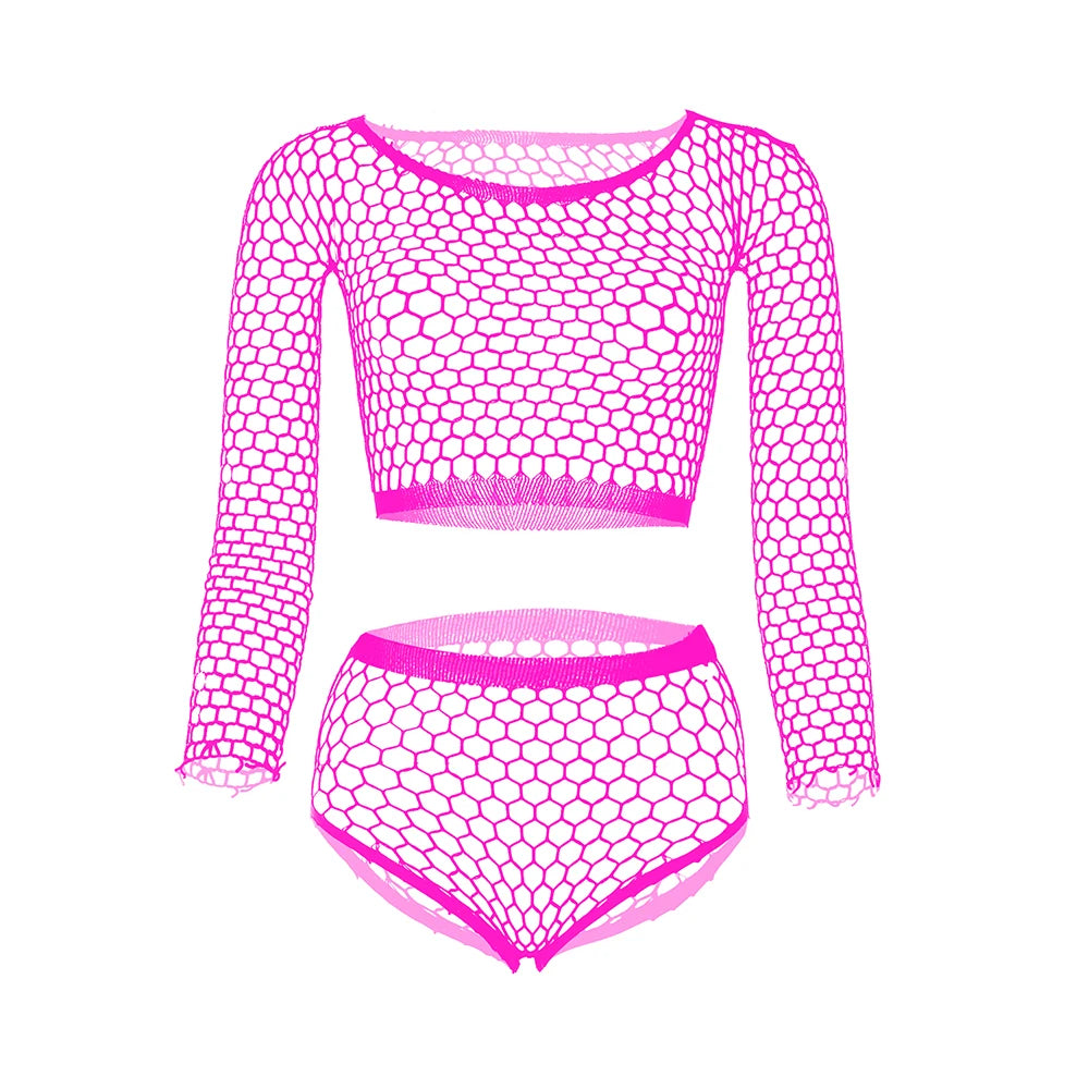 rose red tectonic hex net lingerie set geometric mesh flat lay – pridevoyageshop.com – gay men’s harness, lingerie and fetish wear
