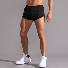 sexy gay man in black Gay Shorts | Ultra Short Running Shorts - Men's Activewear, gym short, sport shorts, running shorts- pridevoyageshop.com