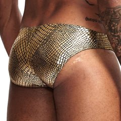 a hot gay man in gold Men's Shimmer Snakeskin Pouch Briefs - pridevoyageshop.com - gay men’s underwear and swimwear