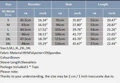 size chart of Brown Museum Boy Cutout Crop Tank - pridevoyageshop.com - gay men's fashion, clubwear, party outfit