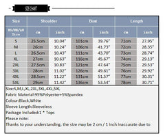 size chart of Daddys DeepCut Stringer Tanks – pridevoyageshopcom – gay mens clubwear mesh tanks crop tops fashion tops partywear activewear