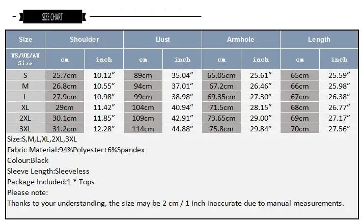 size chart of Disco Mirage Mesh Top - pridevoyageshop.com - gay men's fashion, clubwear, party outfit