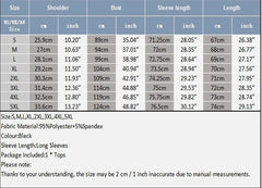 size chart of Flesh Show Sheer Mesh Long Sleeve Shirt - pridevoyageshop.com - gay men's fashion, clubwear, party outfit