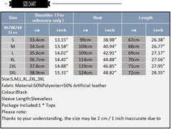 size chart of Follow Me Home Lace-Up Club Vest – pridevoyageshop.com – gay men’s harness, lingerie and fetish wear