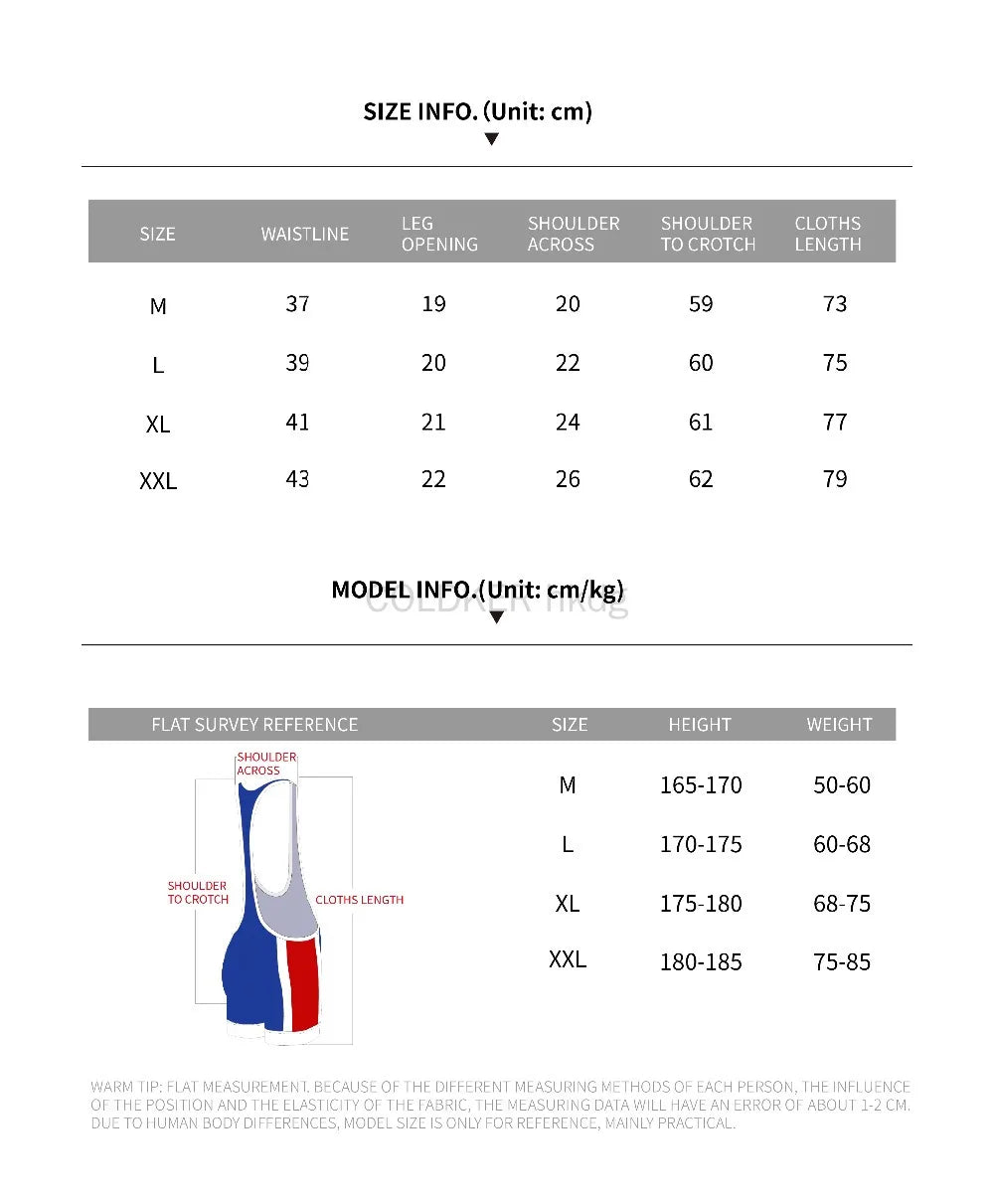 size chart of Men’s Championship Chest-Band Singlet – pridevoyageshop.com – gay men’s harness, lingerie and fetish wear