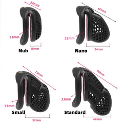 size details of Begging Hive Chastity Cage from Pridevoyageshop