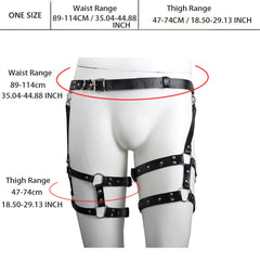 size info of black Men’s Assignment Garter Harness – pridevoyageshop.com – gay men’s harness, lingerie and fetish wear